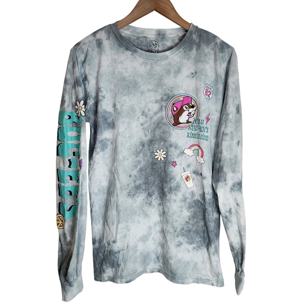 Buc-ee's Shirt Women's Small Long Sleeve Tie‎ Dye Blue